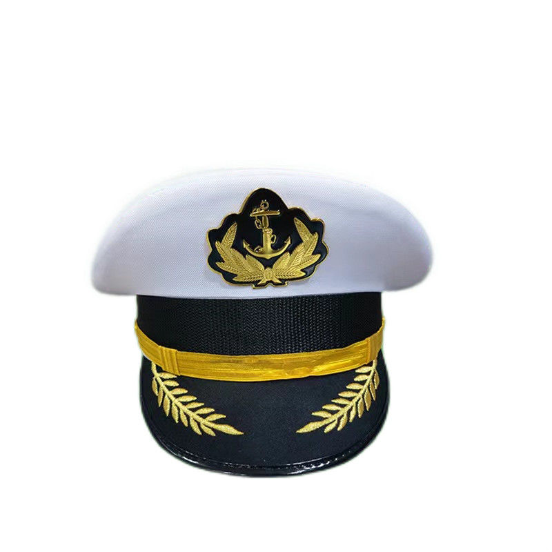 Classic White Wide-brimmed Naval Aviation Pilot Hat