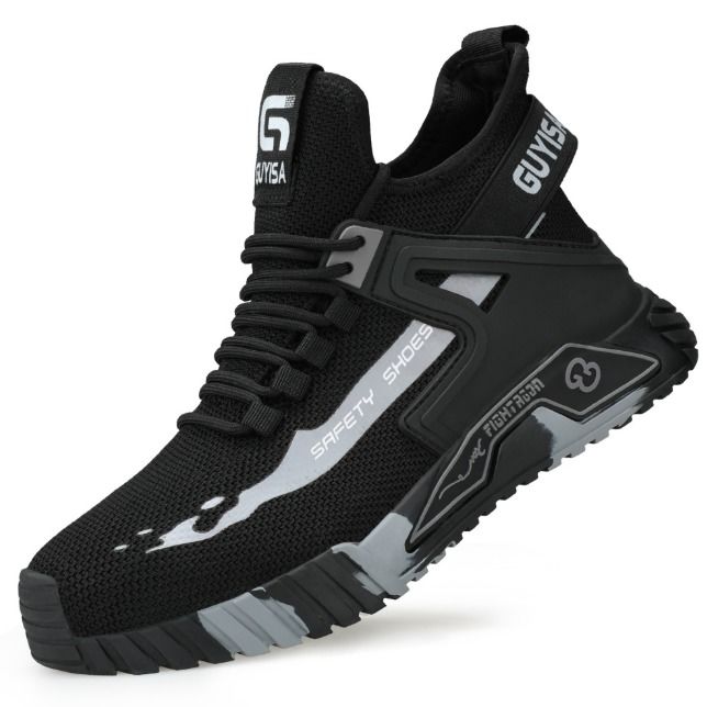 Men's Lightweight Breathable Work Safety Shoes Steel Toe Anti-Puncture Anti-Smash Odor-Resistant Summer Industrial Footwear Cross-Border