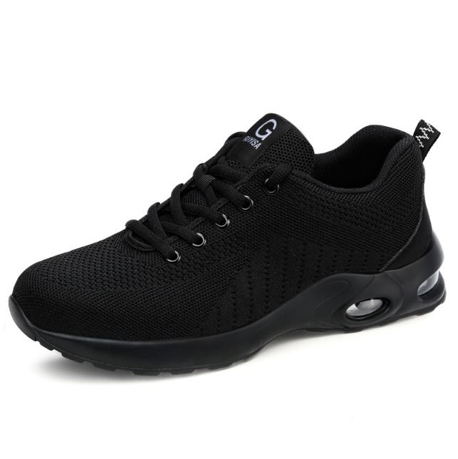 Men’s Lightweight Steel Toe Safety Shoes Breathable Anti-Static Puncture-Resistant Air Cushion Work Sneakers